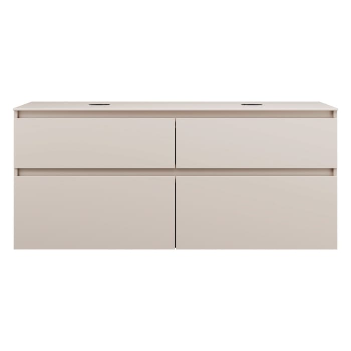 burgbad Lin20 Waschtischunterschrank mit Konsolenplatte 140 cm, 4 Auszüge, Beckenausschnitt links und rechts