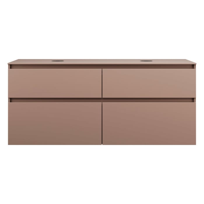 burgbad Lin20 Waschtischunterschrank mit Konsolenplatte 140 cm, 4 Auszüge, Beckenausschnitt links und rechts