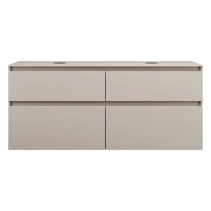 burgbad Lin20 Waschtischunterschrank mit Konsolenplatte 140 cm, 4 Auszüge, Beckenausschnitt links und rechts