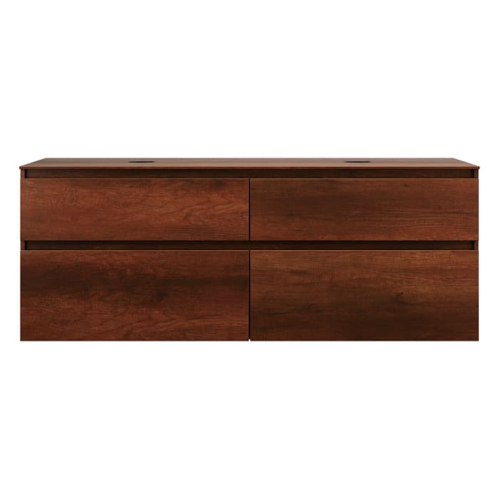 burgbad Lin20 Waschtischunterschrank mit Konsolenplatte 160 cm, 4 Auszüge, Beckenausschnitt links und rechts