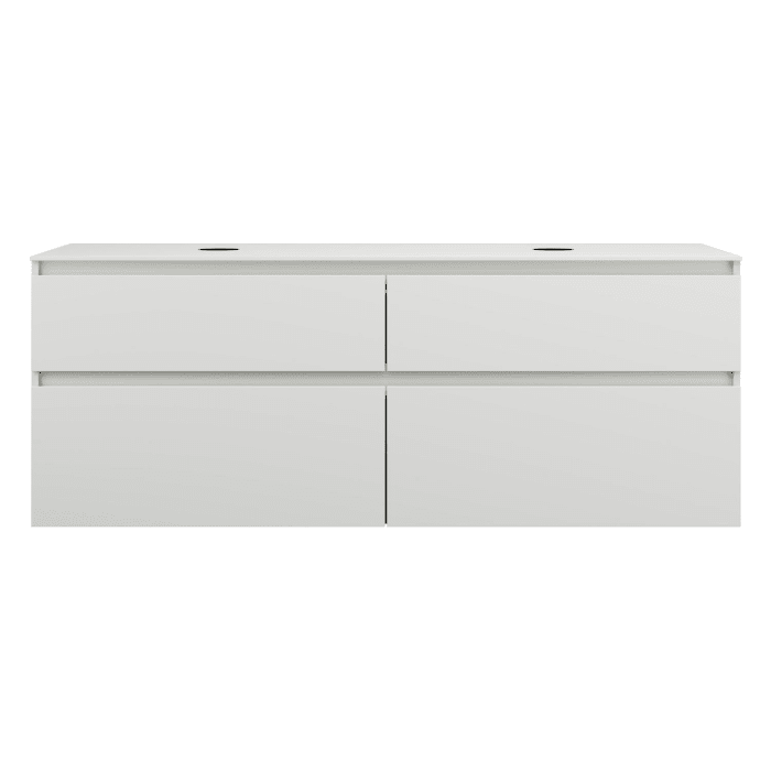 burgbad Lin20 Waschtischunterschrank mit Konsolenplatte 160 cm, 4 Auszüge, Beckenausschnitt links und rechts