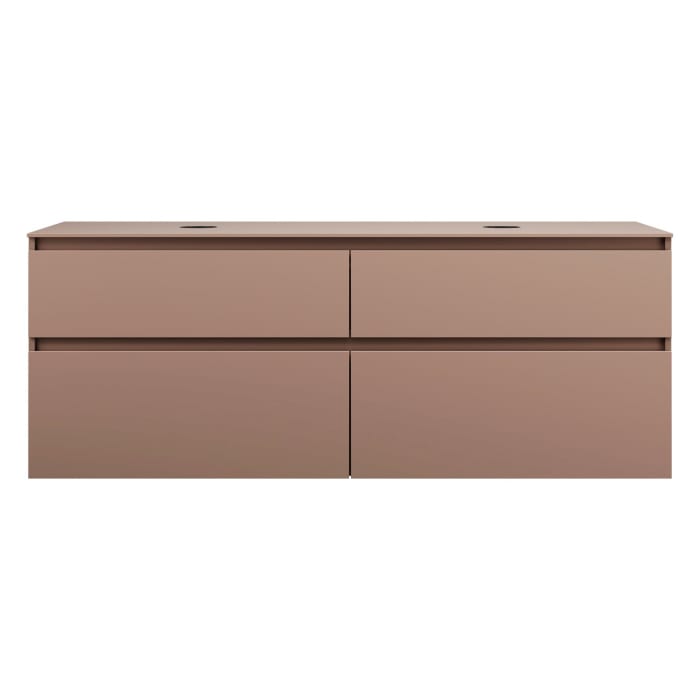 burgbad Lin20 Waschtischunterschrank mit Konsolenplatte 160 cm, 4 Auszüge, Beckenausschnitt links und rechts