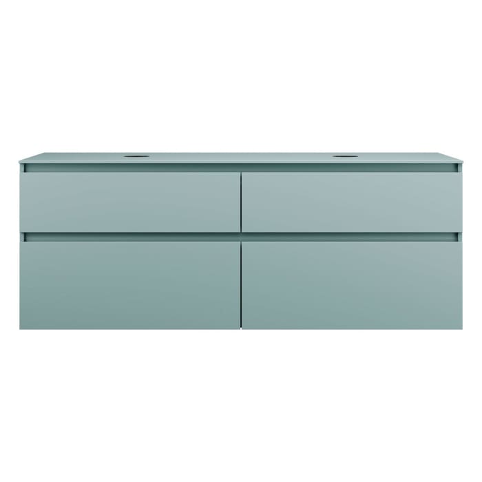 burgbad Lin20 Waschtischunterschrank mit Konsolenplatte 160 cm, 4 Auszüge, Beckenausschnitt links und rechts