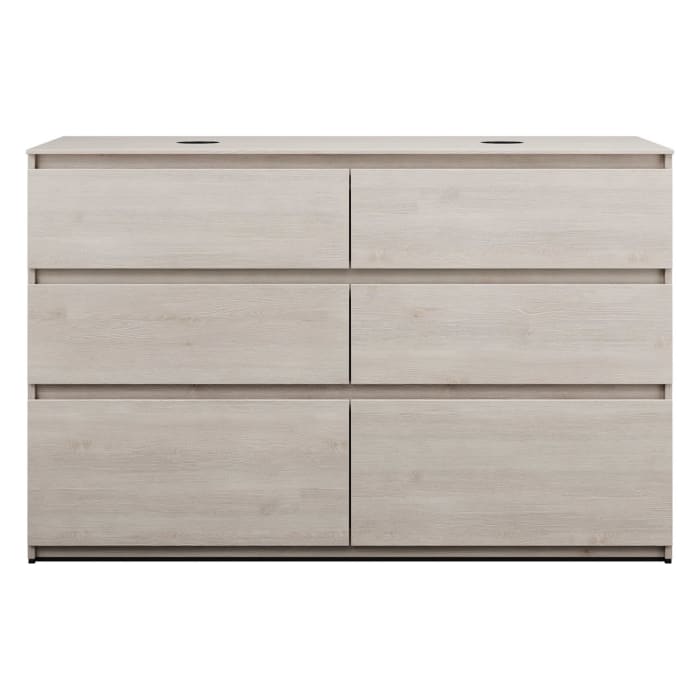 burgbad Lin20 Waschtischunterschrank mit Konsolenplatte 140 cm, 6 Auszüge, Beckenausschnitt links und rechts