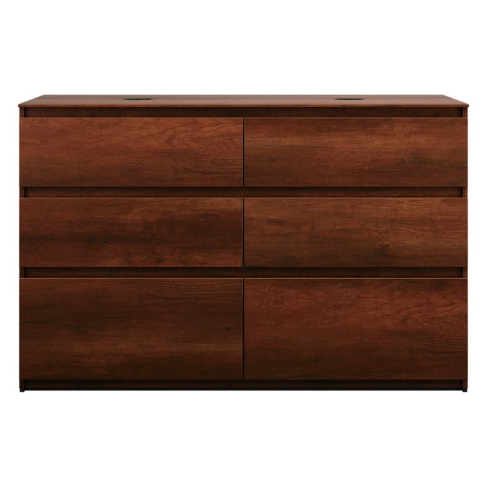 burgbad Lin20 Waschtischunterschrank mit Konsolenplatte 140 cm, 6 Auszüge, Beckenausschnitt links und rechts