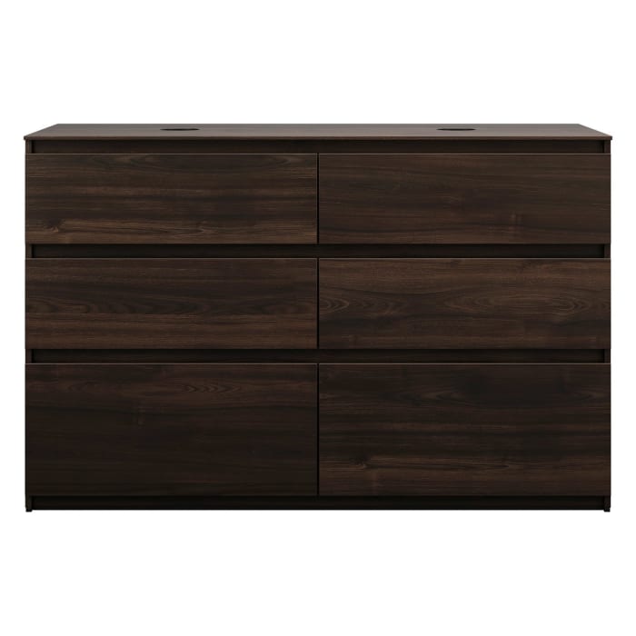 burgbad Lin20 Waschtischunterschrank mit Konsolenplatte 140 cm, 6 Auszüge, Beckenausschnitt links und rechts