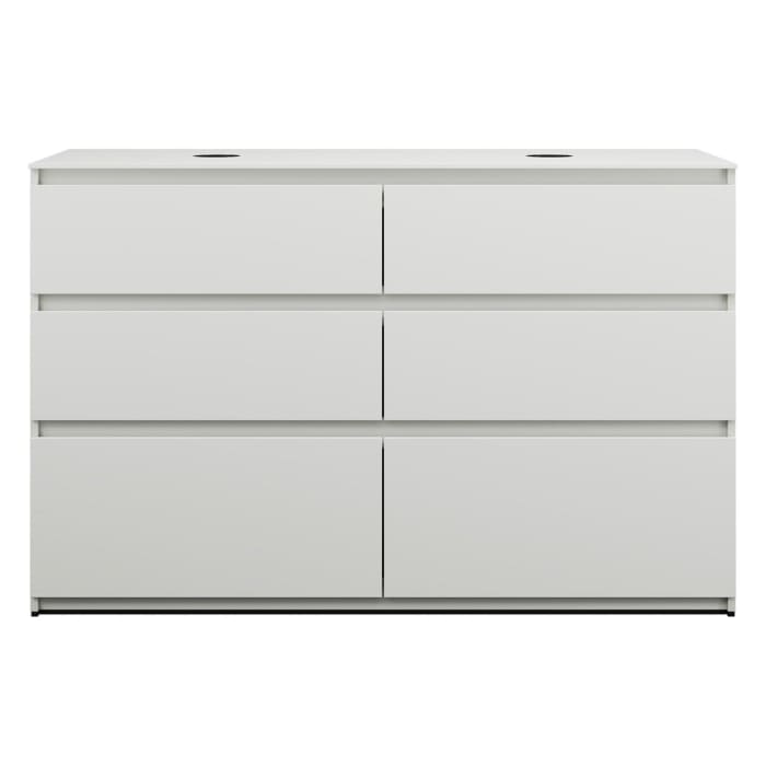 burgbad Lin20 Waschtischunterschrank mit Konsolenplatte 140 cm, 6 Auszüge, Beckenausschnitt links und rechts