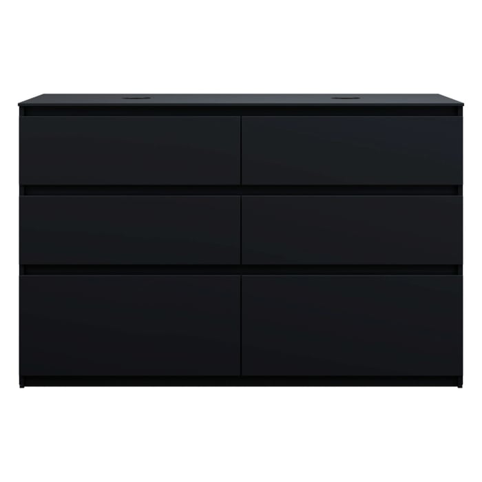 burgbad Lin20 Waschtischunterschrank mit Konsolenplatte 140 cm, 6 Auszüge, Beckenausschnitt links und rechts