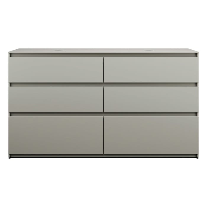 burgbad Lin20 Waschtischunterschrank mit Konsolenplatte 160 cm, 6 Auszüge, Beckenausschnitt links und rechts