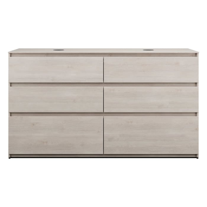 burgbad Lin20 Waschtischunterschrank mit Konsolenplatte 160 cm, 6 Auszüge, Beckenausschnitt links und rechts