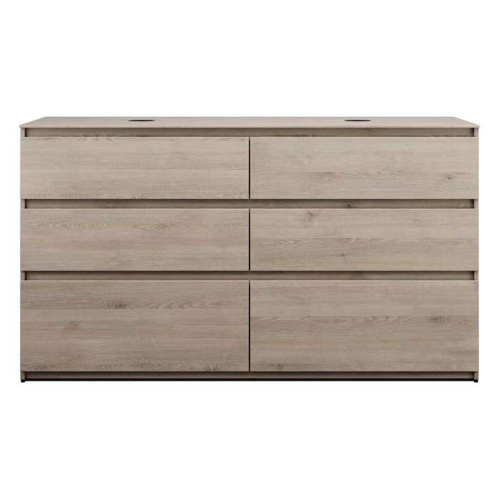 burgbad Lin20 Waschtischunterschrank mit Konsolenplatte 160 cm, 6 Auszüge, Beckenausschnitt links und rechts