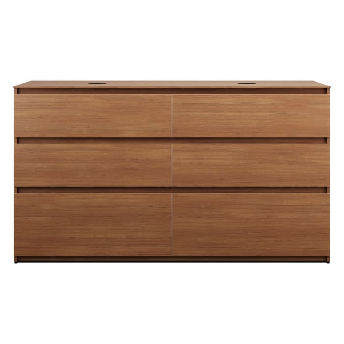 burgbad Lin20 Waschtischunterschrank mit Konsolenplatte 160 cm, 6 Auszüge, Beckenausschnitt links und rechts