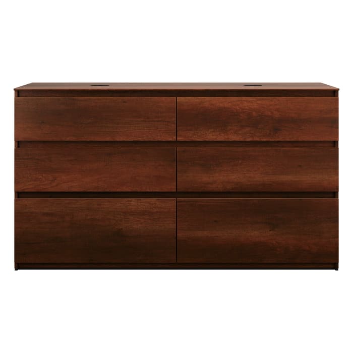 burgbad Lin20 Waschtischunterschrank mit Konsolenplatte 160 cm, 6 Auszüge, Beckenausschnitt links und rechts