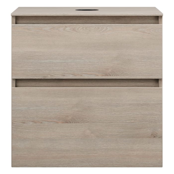 burgbad Lin20 Waschtischunterschrank mit Konsolenplatte 60 cm, 2 Auszüge, Beckenausschnitt mittig