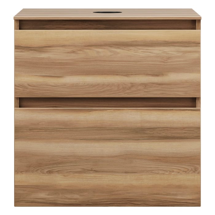 burgbad Lin20 Waschtischunterschrank mit Konsolenplatte 60 cm, 2 Auszüge, Beckenausschnitt mittig