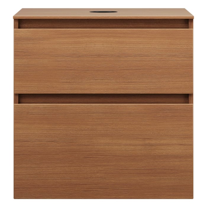 burgbad Lin20 Waschtischunterschrank mit Konsolenplatte 60 cm, 2 Auszüge, Beckenausschnitt mittig