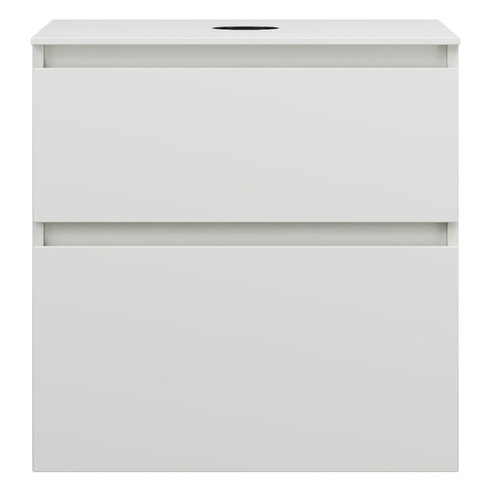 burgbad Lin20 Waschtischunterschrank mit Konsolenplatte 60 cm, 2 Auszüge, Beckenausschnitt mittig