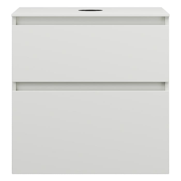 burgbad Lin20 Waschtischunterschrank mit Konsolenplatte 60 cm, 2 Auszüge, Beckenausschnitt mittig