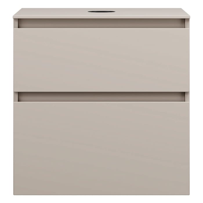 burgbad Lin20 Waschtischunterschrank mit Konsolenplatte 60 cm, 2 Auszüge, Beckenausschnitt mittig