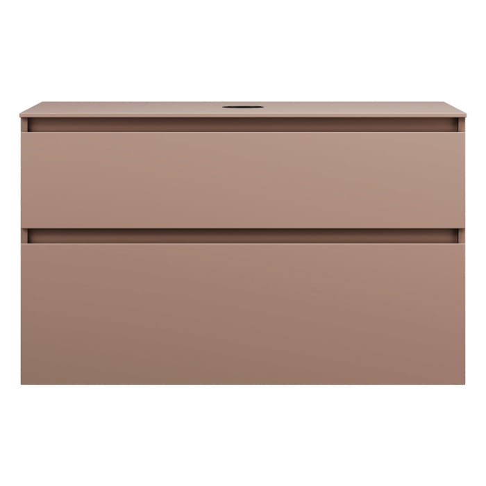 burgbad Lin20 Waschtischunterschrank mit Konsolenplatte 100 cm, 2 Auszüge, Beckenausschnitt mittig