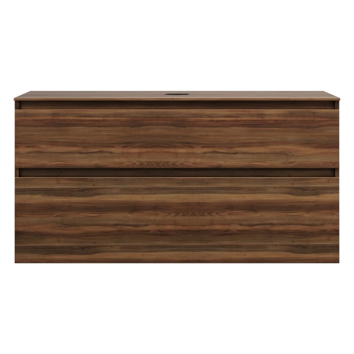 burgbad Lin20 Waschtischunterschrank mit Konsolenplatte 120 cm, 2 Auszüge, Beckenausschnitt mittig