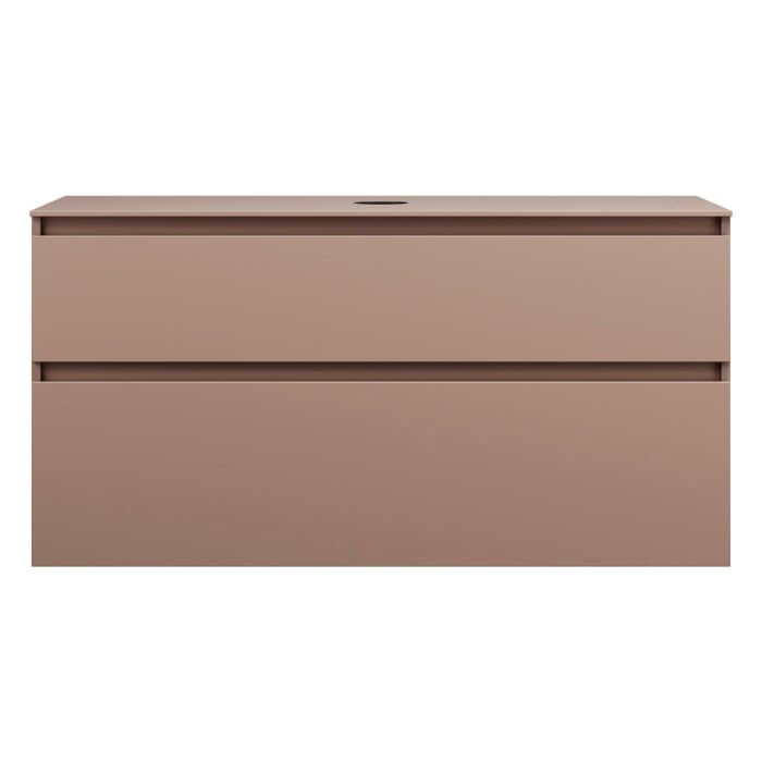 burgbad Lin20 Waschtischunterschrank mit Konsolenplatte 120 cm, 2 Auszüge, Beckenausschnitt mittig