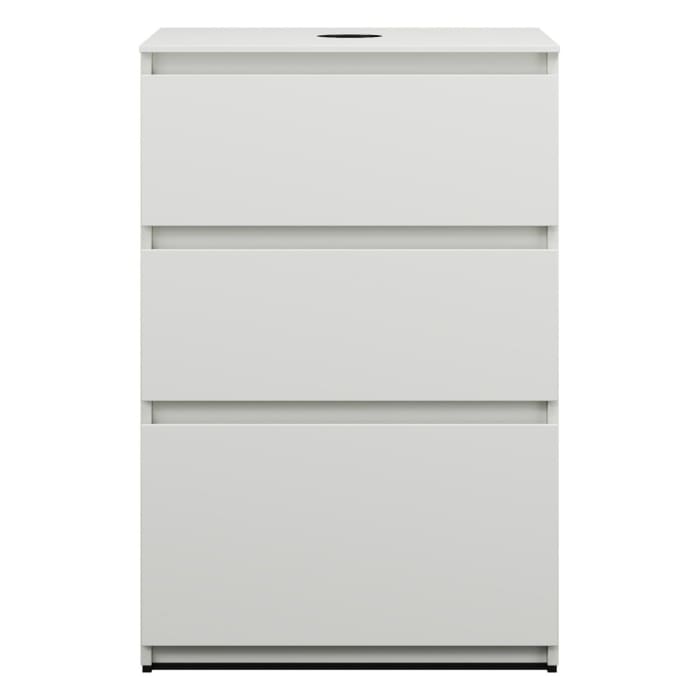 burgbad Lin20 Waschtischunterschrank mit Konsolenplatte 60 cm, 3 Auszüge, Beckenausschnitt mittig