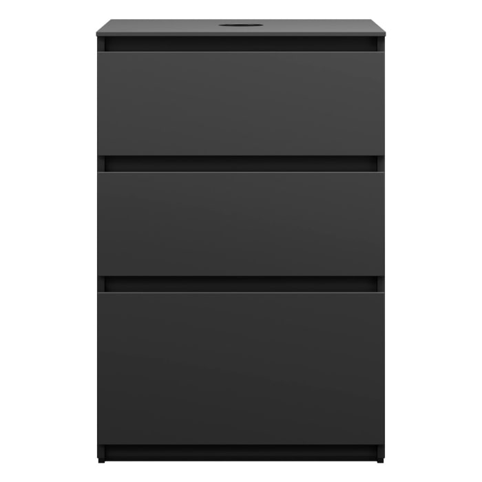 burgbad Lin20 Waschtischunterschrank mit Konsolenplatte 60 cm, 3 Auszüge, Beckenausschnitt mittig