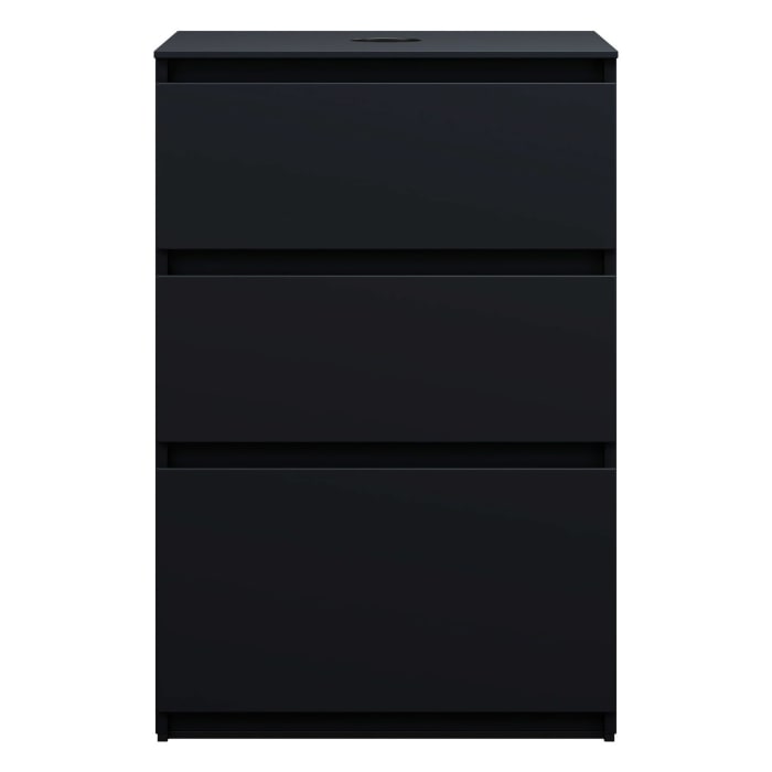 burgbad Lin20 Waschtischunterschrank mit Konsolenplatte 60 cm, 3 Auszüge, Beckenausschnitt mittig