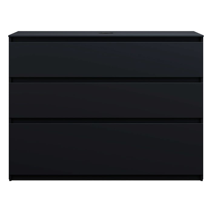 burgbad Lin20 Waschtischunterschrank mit Konsolenplatte 120 cm, 3 Auszüge, Beckenausschnitt mittig