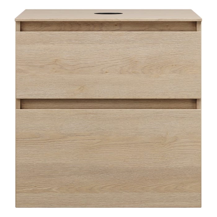 burgbad Lin20 Waschtischunterschrank mit Konsolenplatte 60 cm, 2 Auszüge, Beckenausschnitt mittig