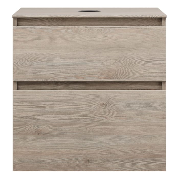 burgbad Lin20 Waschtischunterschrank mit Konsolenplatte 60 cm, 2 Auszüge, Beckenausschnitt mittig