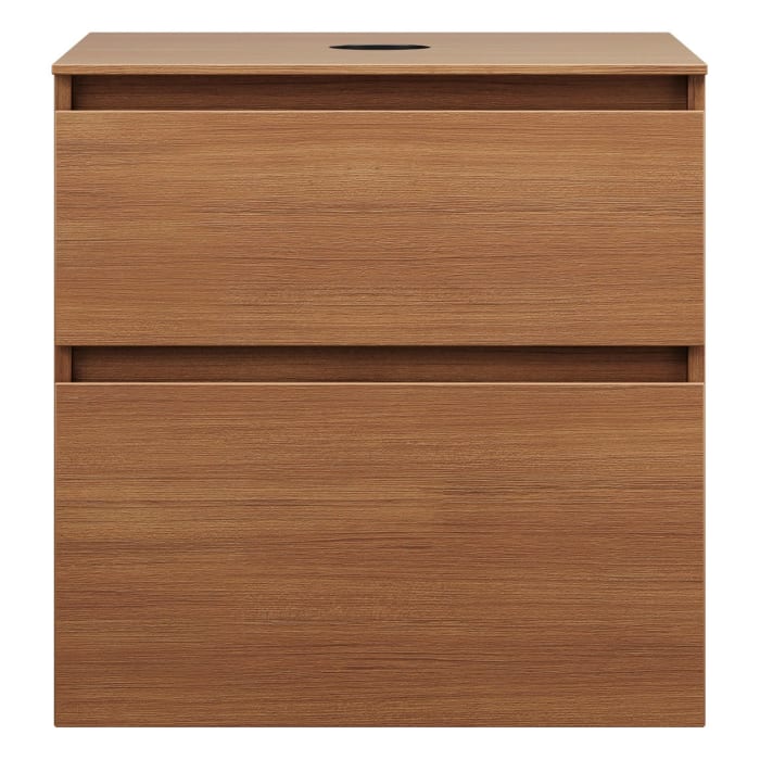 burgbad Lin20 Waschtischunterschrank mit Konsolenplatte 60 cm, 2 Auszüge, Beckenausschnitt mittig