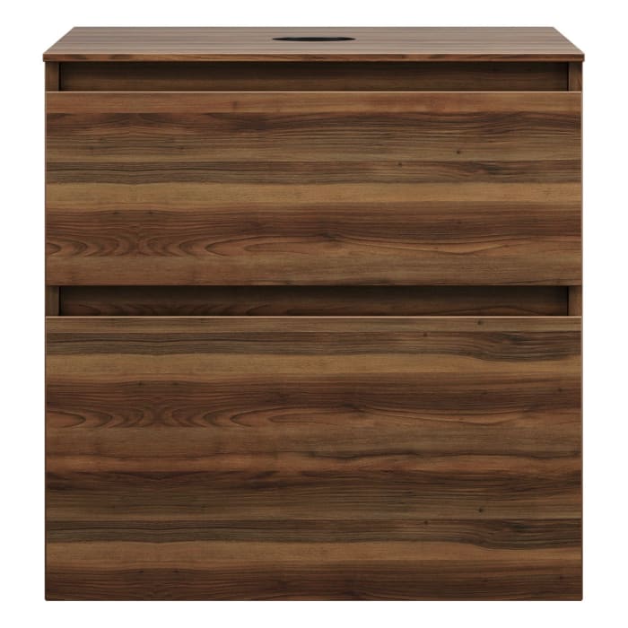 burgbad Lin20 Waschtischunterschrank mit Konsolenplatte 60 cm, 2 Auszüge, Beckenausschnitt mittig