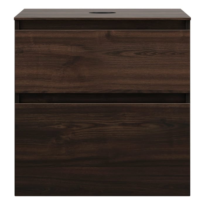 burgbad Lin20 Waschtischunterschrank mit Konsolenplatte 60 cm, 2 Auszüge, Beckenausschnitt mittig