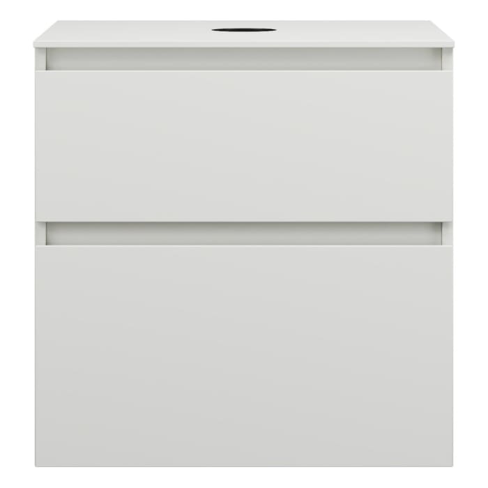 burgbad Lin20 Waschtischunterschrank mit Konsolenplatte 60 cm, 2 Auszüge, Beckenausschnitt mittig