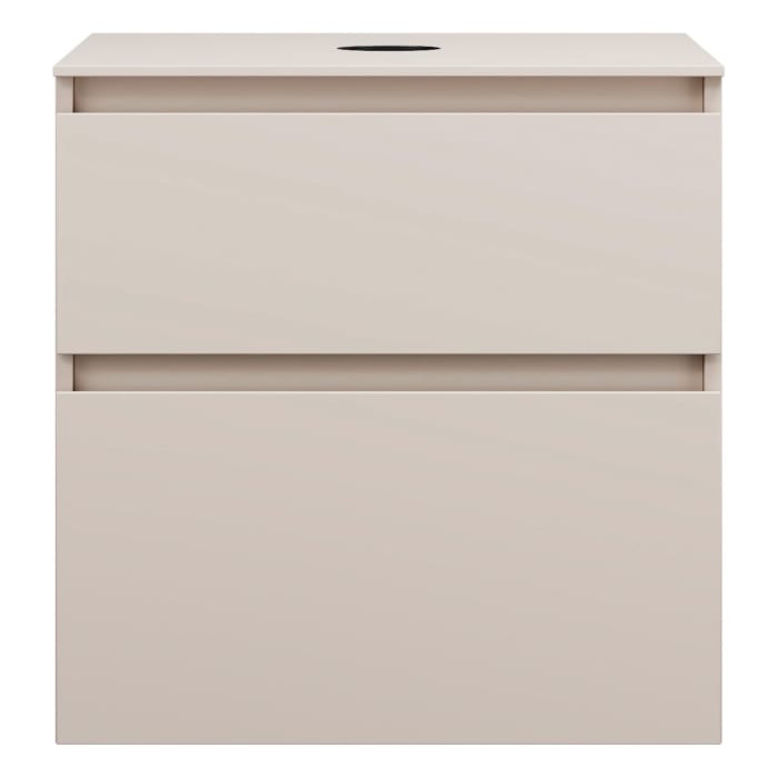 burgbad Lin20 Waschtischunterschrank mit Konsolenplatte 60 cm, 2 Auszüge, Beckenausschnitt mittig