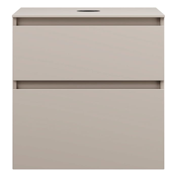 burgbad Lin20 Waschtischunterschrank mit Konsolenplatte 60 cm, 2 Auszüge, Beckenausschnitt mittig