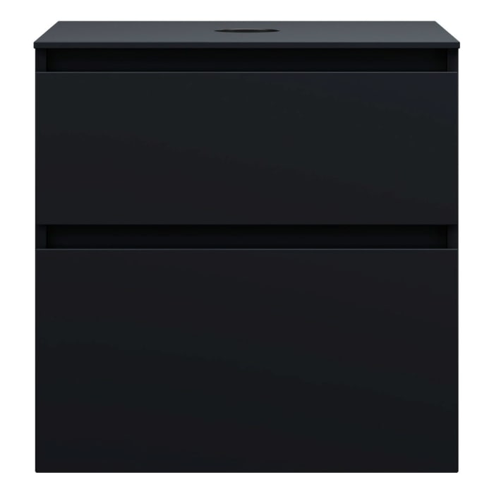 burgbad Lin20 Waschtischunterschrank mit Konsolenplatte 60 cm, 2 Auszüge, Beckenausschnitt mittig