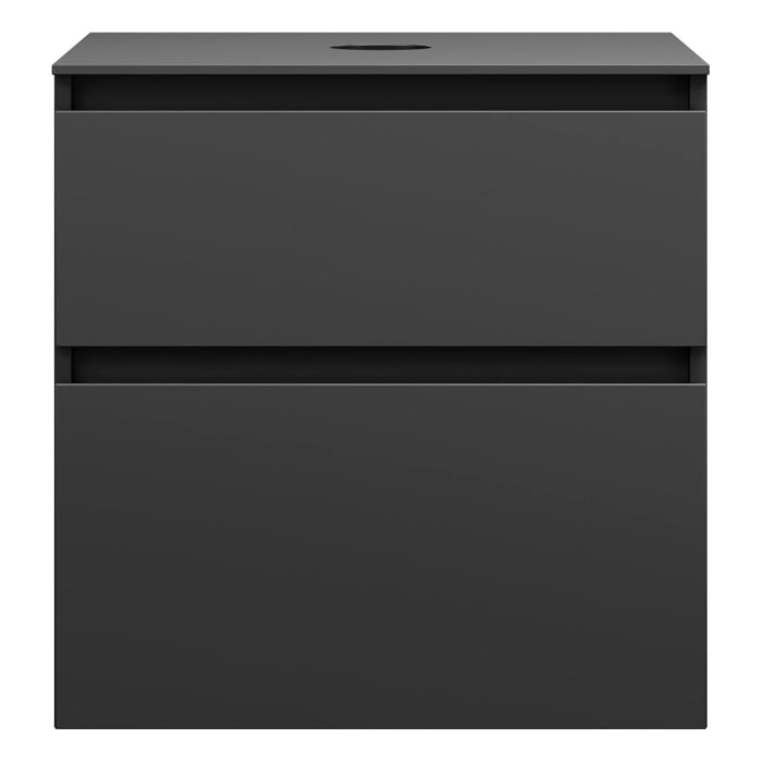 burgbad Lin20 Waschtischunterschrank mit Konsolenplatte 60 cm, 2 Auszüge, Beckenausschnitt mittig