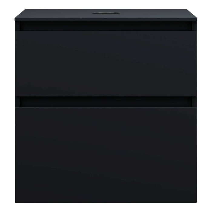 burgbad Lin20 Waschtischunterschrank mit Konsolenplatte 60 cm, 2 Auszüge, Beckenausschnitt mittig