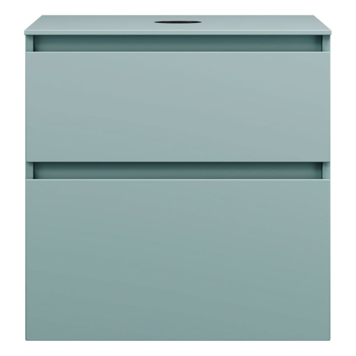 burgbad Lin20 Waschtischunterschrank mit Konsolenplatte 60 cm,  2 Auszüge, Beckenausschnitt mittig