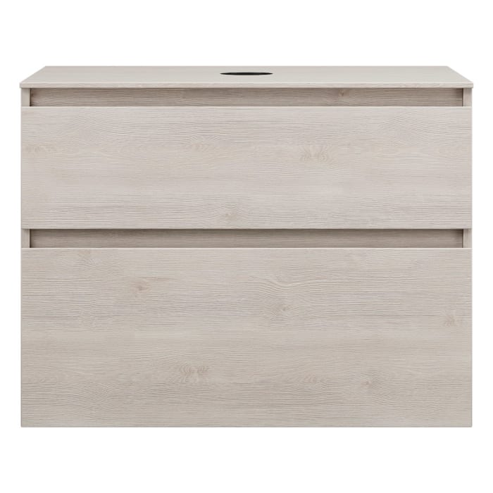 burgbad Lin20 Waschtischunterschrank mit Konsolenplatte 80 cm, 2 Auszüge, Beckenausschnitt mittig