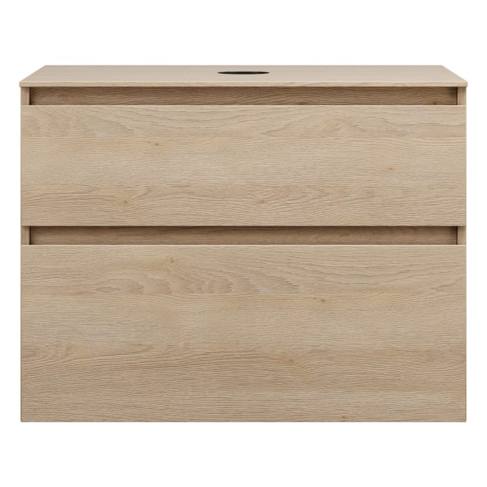 burgbad Lin20 Waschtischunterschrank mit Konsolenplatte 80 cm, 2 Auszüge, Beckenausschnitt mittig