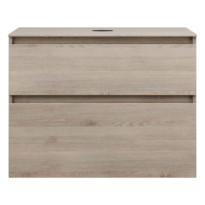 burgbad Lin20 Waschtischunterschrank mit Konsolenplatte 80 cm, 2 Auszüge, Beckenausschnitt mittig