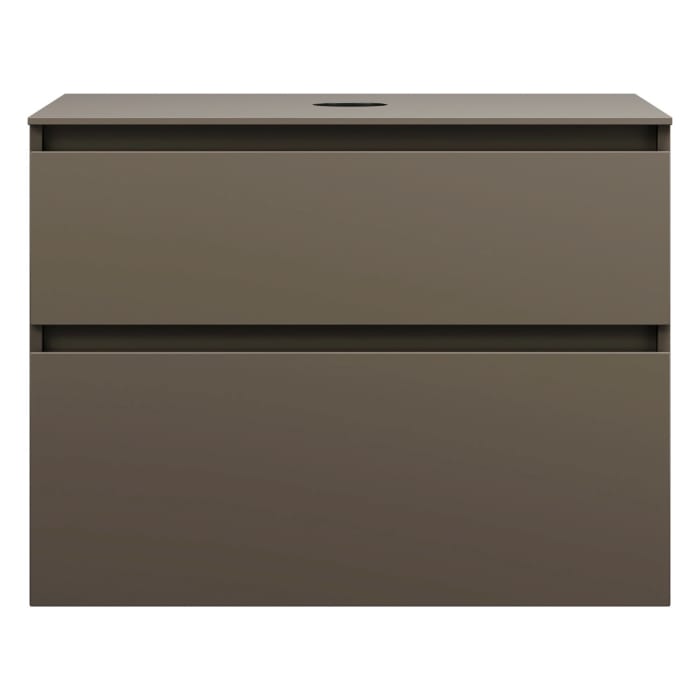 burgbad Lin20 Waschtischunterschrank mit Konsolenplatte 80 cm, 2 Auszüge, Beckenausschnitt mittig