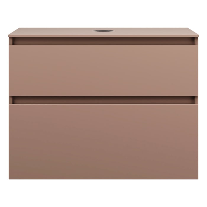 burgbad Lin20 Waschtischunterschrank mit Konsolenplatte 80 cm, 2 Auszüge, Beckenausschnitt mittig