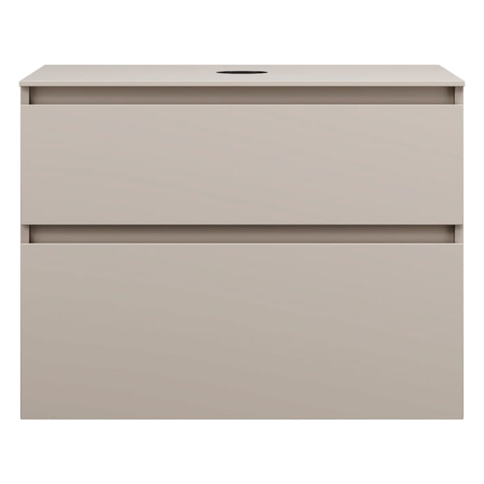 burgbad Lin20 Waschtischunterschrank mit Konsolenplatte 80 cm, 2 Auszüge, Beckenausschnitt mittig