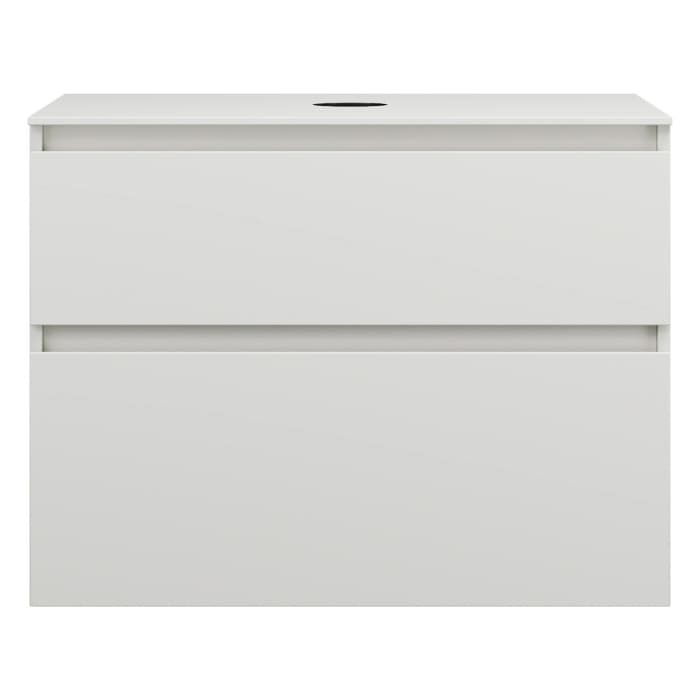 burgbad Lin20 Waschtischunterschrank mit Konsolenplatte 80 cm, 2 Auszüge, Beckenausschnitt mittig