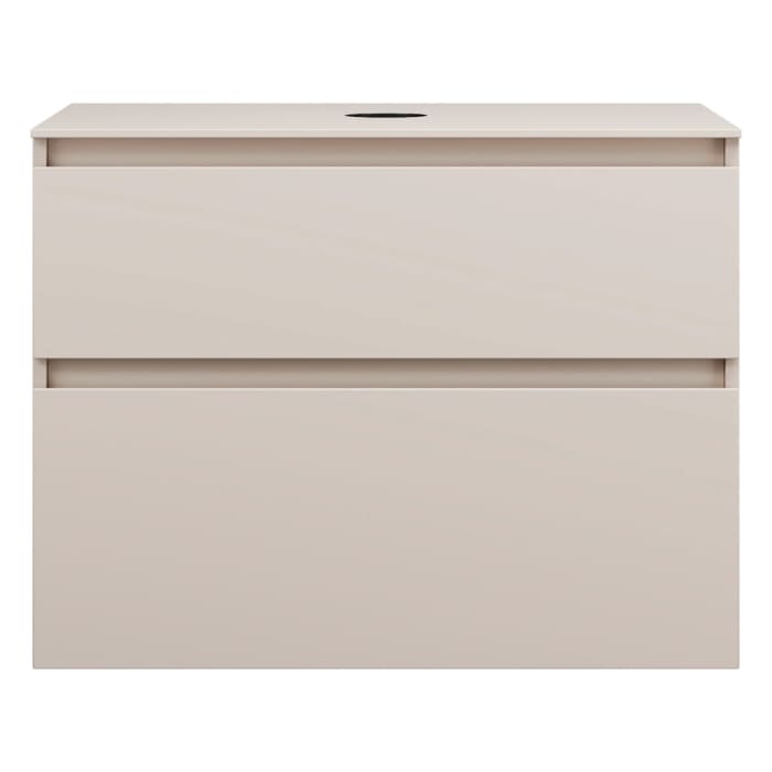 burgbad Lin20 Waschtischunterschrank mit Konsolenplatte 80 cm, 2 Auszüge, Beckenausschnitt mittig